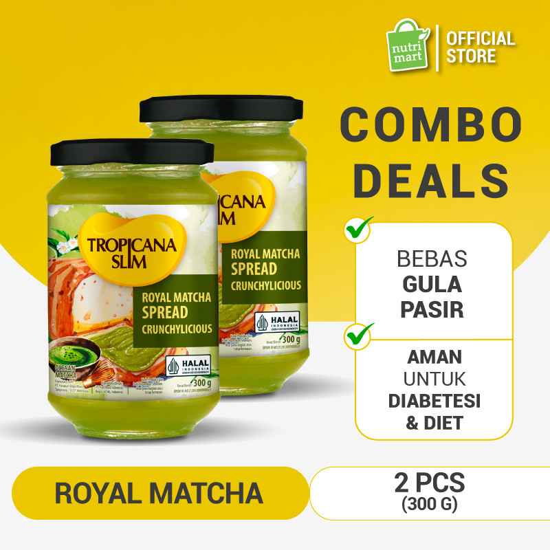 

New Twin Pack - Tropicana Slim Royal Matcha Spread 300g - Selai Matcha Bebas Gula PasirPremium