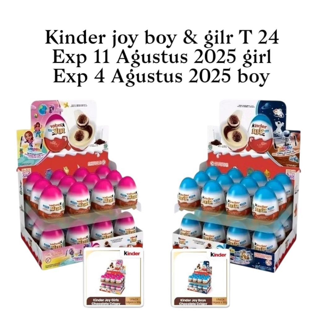 

Kinder Joy T24 / 1 Box isi 24 Pcs Exp 11 Agustus 2025 Promo