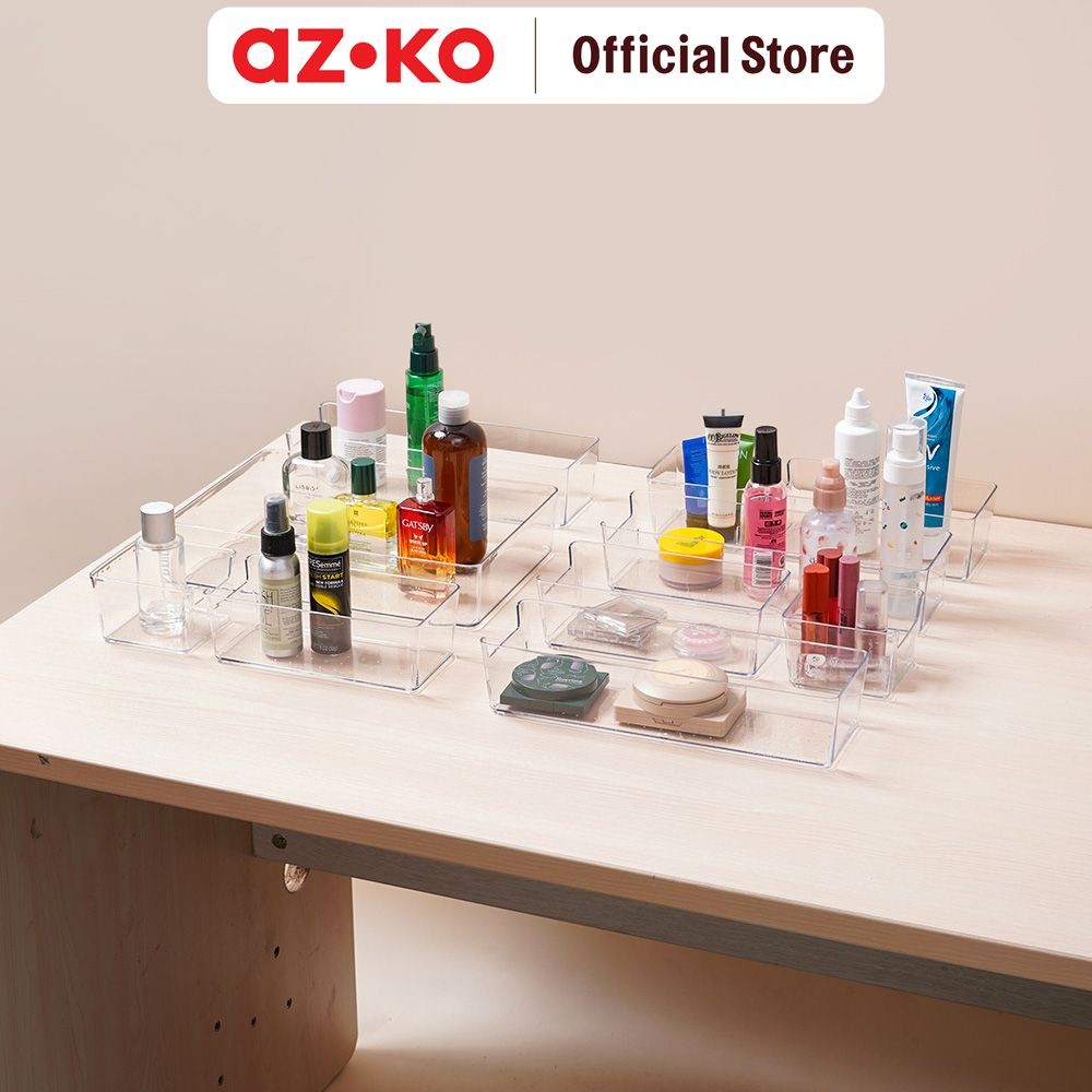 AZKO Stora Organizer Meja Clear Set 10 pcs Desktop Organizer Tempat ATK Storage Meja Office Organize