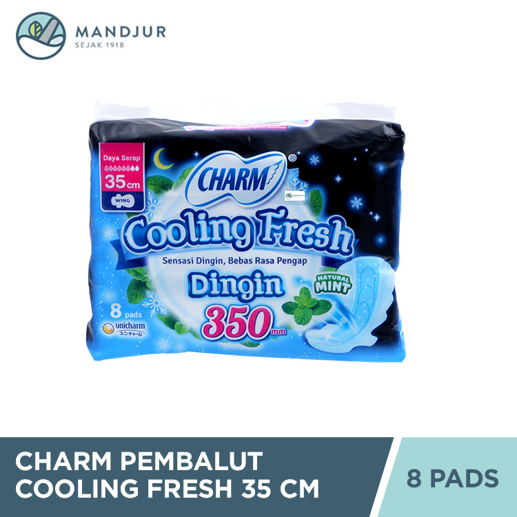Charm Pembalut Cooling Fresh Night 35 cm 8 Pads - Pembalut Cooling Fresh 35 cm