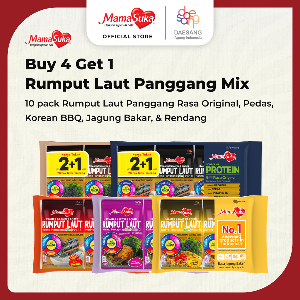 

Buy 4 Get 1 - Rumput Laut Panggang Mix