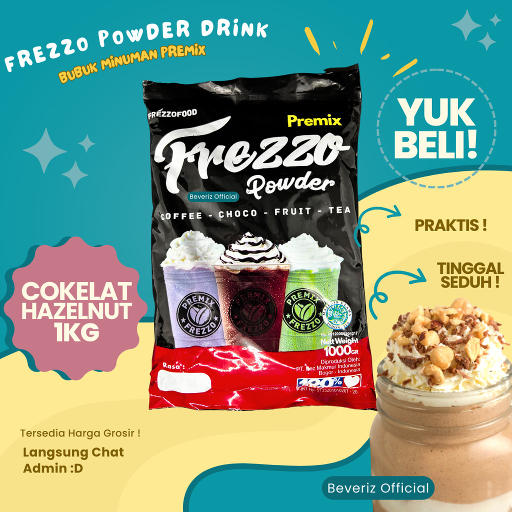 

BEVERIZ Frezzo Bubuk Minuman Rasa Coklat Hazelnut | Boba Powder Drink Choco Hazelnut 1 Kg / 1000gram { Bisa COD} {Tersedia Harga Grosir}