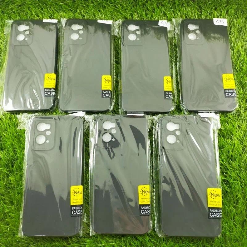 Soft Case OPPO A76 / A96 / A36 Casing Macaron TPU 3D Full Black Matte Slicon HP