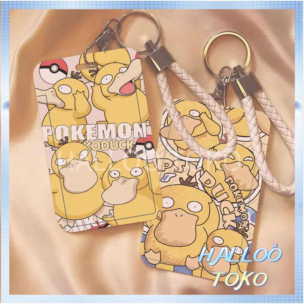 

ID CARD HOLDER MOTIF KAWAII TEMPAT KARTU PHOTOCARD PHOTO CARD Pelindung + Tali,Psyduck yang lucu dan malang