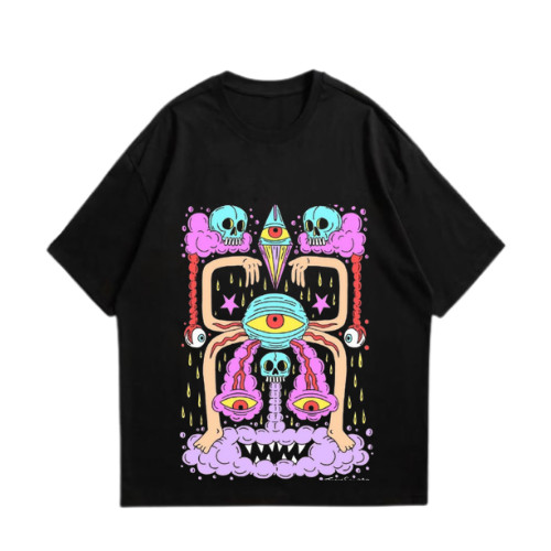 COSTUM KAOS t shirt SKULL BRAIN baju cotton 24s desain vintage