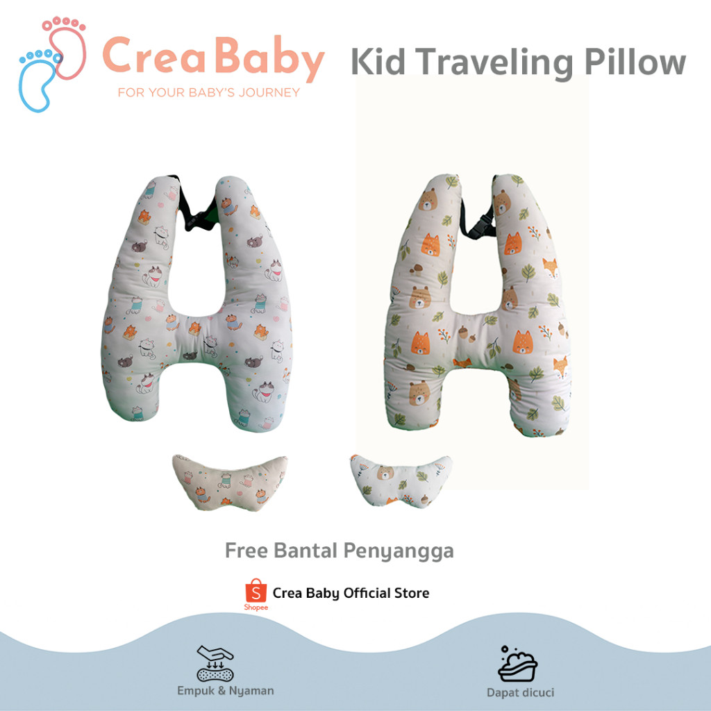 MJ78UJ Crea Baby Kids Travelling Pillow Car Kid Sleeping Pillow Bantal Travelling Anak