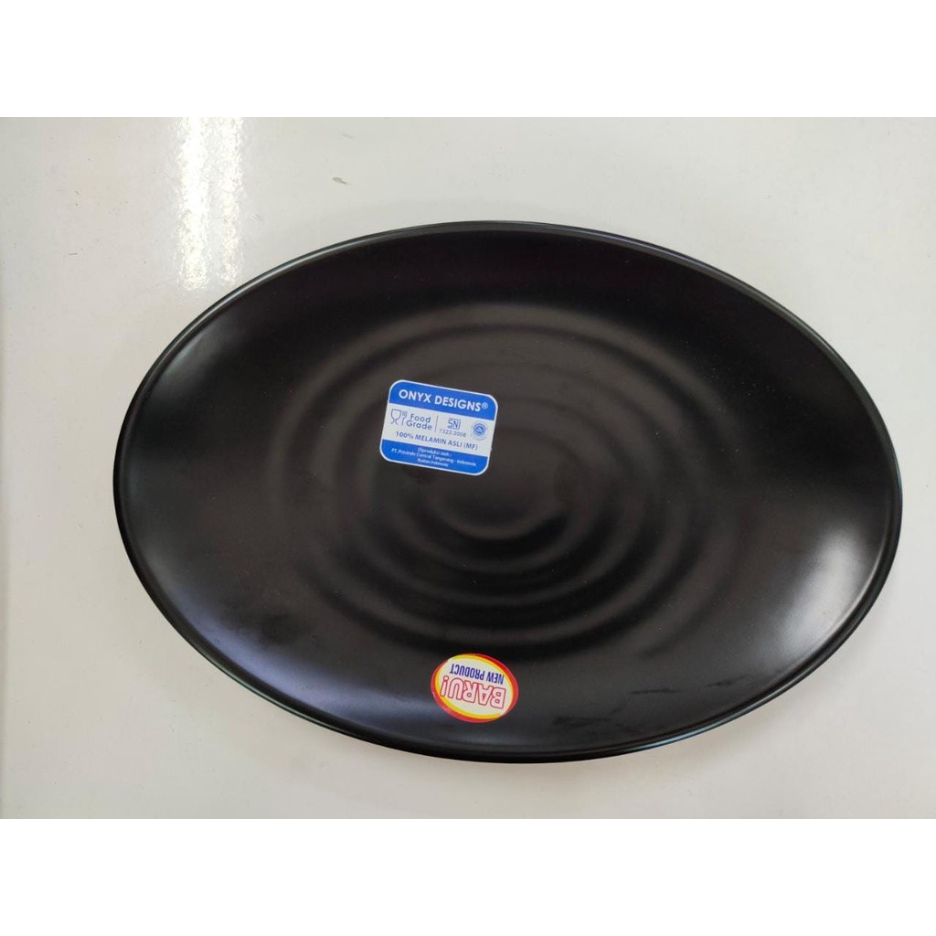 Piring Oval Melamin Onyx 10"