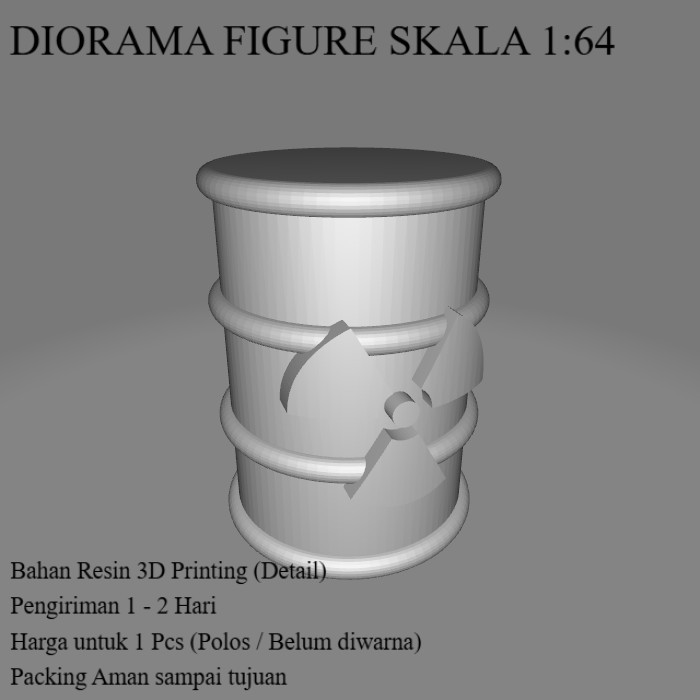 Diorama Diecast Oil Drum / Drum Oli model 2 - Skala 1:64 Miniatur Hotwheels