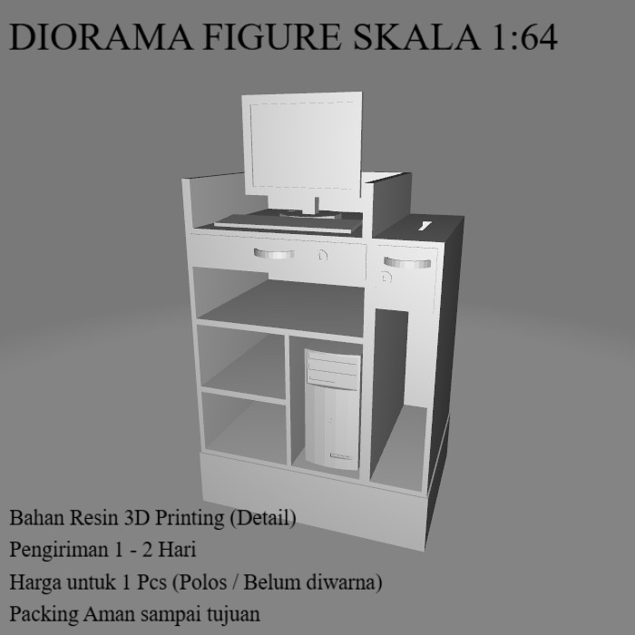 Diorama  Meja Cashier / Kasir M2  Skala Miniatur 1:64