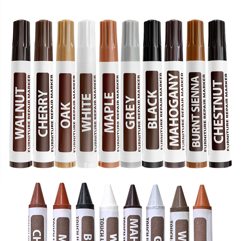 

Creative Furniture Repair Pens 8 Colors Wood Scratch Restoration Kit Patch Paint Pen and Crayons Large-Capacity Marker