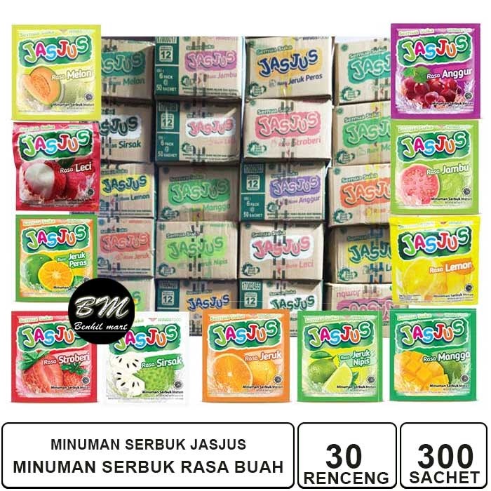 

1 DUS ISI 30 RENCENG / 300 SACHET JASJUS MINUMAN INSTAN SERBUK RASA BUAH