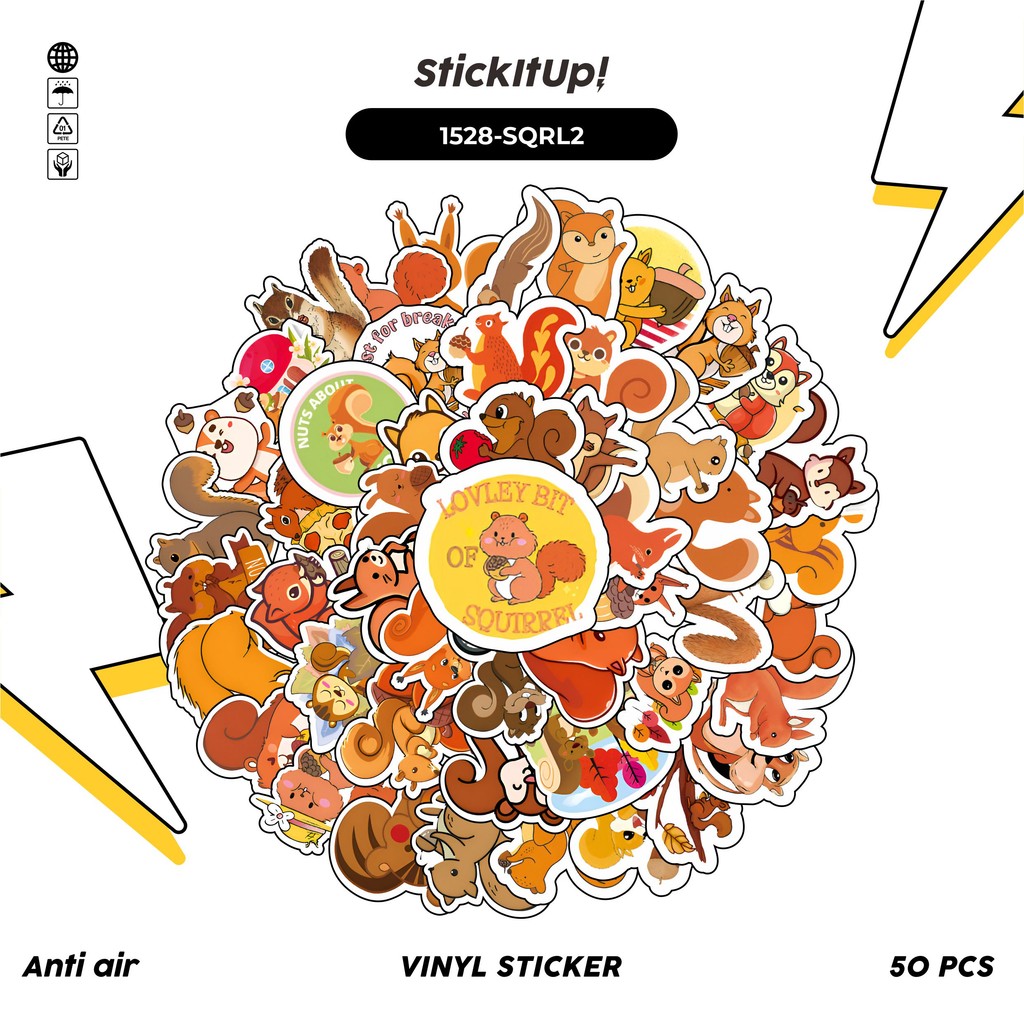 

COD 50 Pcs Stiker Squirel Tupai v2 Lucu Anti Air Untuk Dekorasi Notebook Sepeda Skateboard Handphone DIY