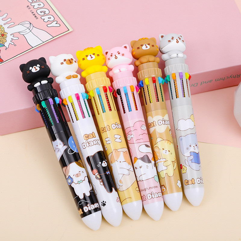 

PULPEN GEL MEKANIK 0,5 MM ISI 10 WARNA TINTA BERBEDA MOTIF KUCING LUCU EXPRESSIVE CAT KAWAII