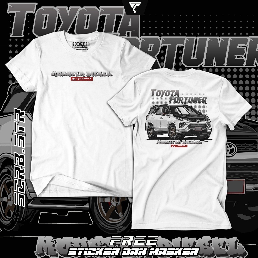 Kaos Toyota Fortuner | Baju Fortuner Club | Kaos Komunitas Mobil Diesel | T-shirt Pria Dewasa Cumi D