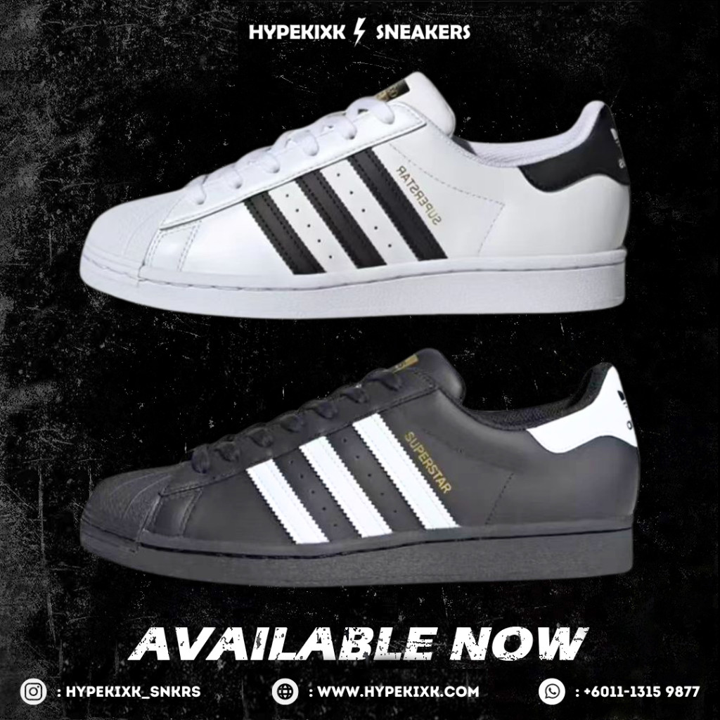 HYPEKIXK UA  adidas Superstar Core Black Cloud White Gold EG4959 & White Black EG4958 Sneakers Shoes