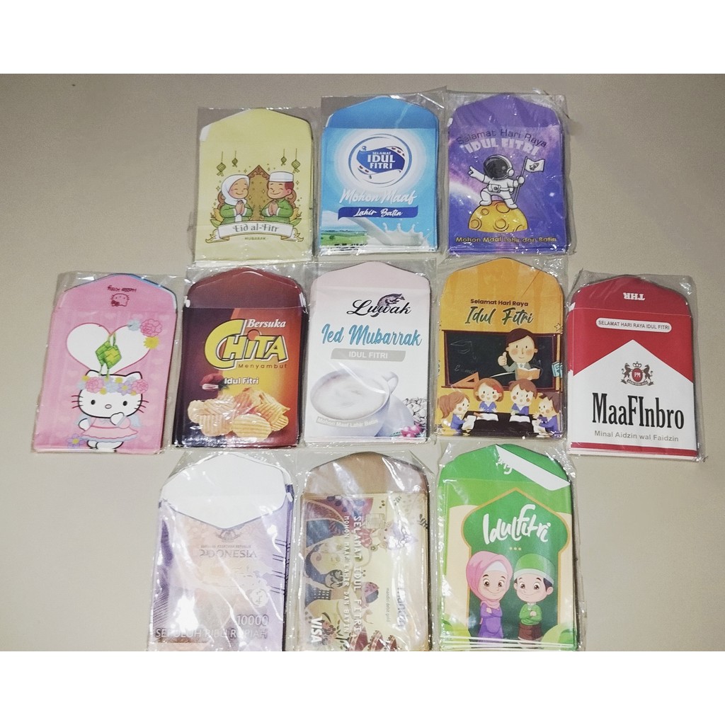 

[ISI 10] Amplop Lebaran Idul Fitri 2025 medium baru isi 10 lembar 1 pack glossy tebal - Angpao Lebaran isi 10 Lembar Motif Random