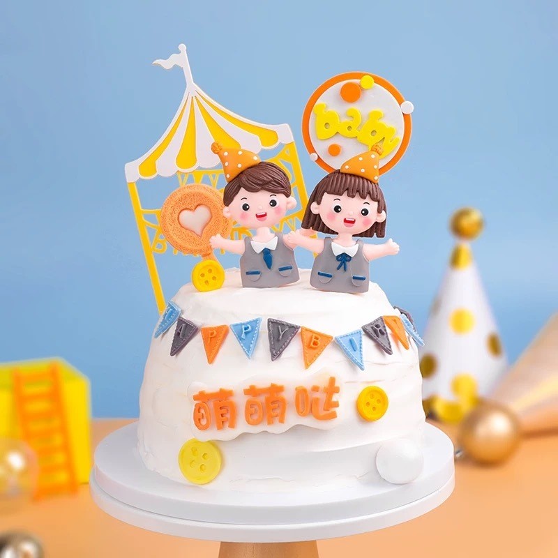 CAKE TOPPER CLAY ANAK TK aksesories tusukan kue bento korea hiasan dekorasi kue ulang tahun birthday