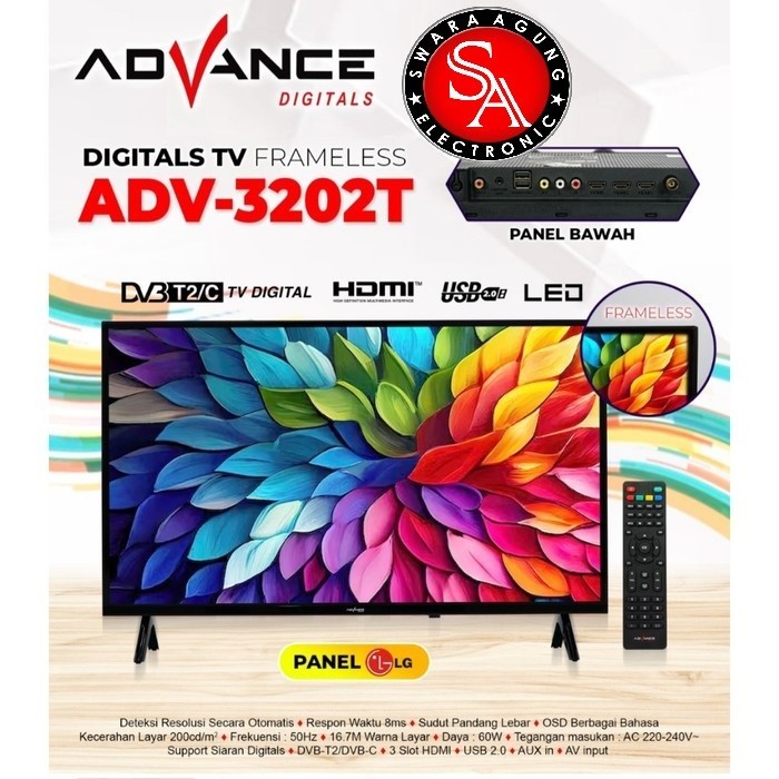 Led Digital TV 32 Inch Advance Type : 3202T - LG Panel ( MEDAN )