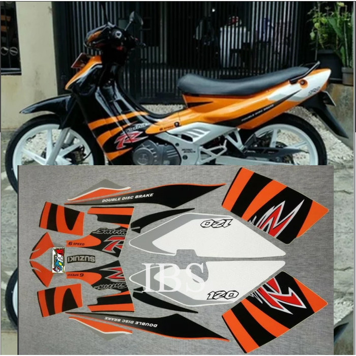 STRIPING SATRIA 2002 2003 OREN ORANGE LUMBA 120R LIS ORI 120 R POLET Stiker STIKER