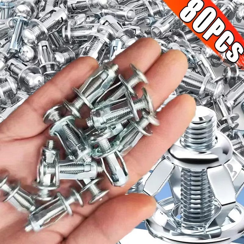 80PCS Jack Nuts Sekrup M5 M6 Bahan Metal 80pcs Metal Screw Untuk Mobil/Jack Nut - Rivet Plat Metal M