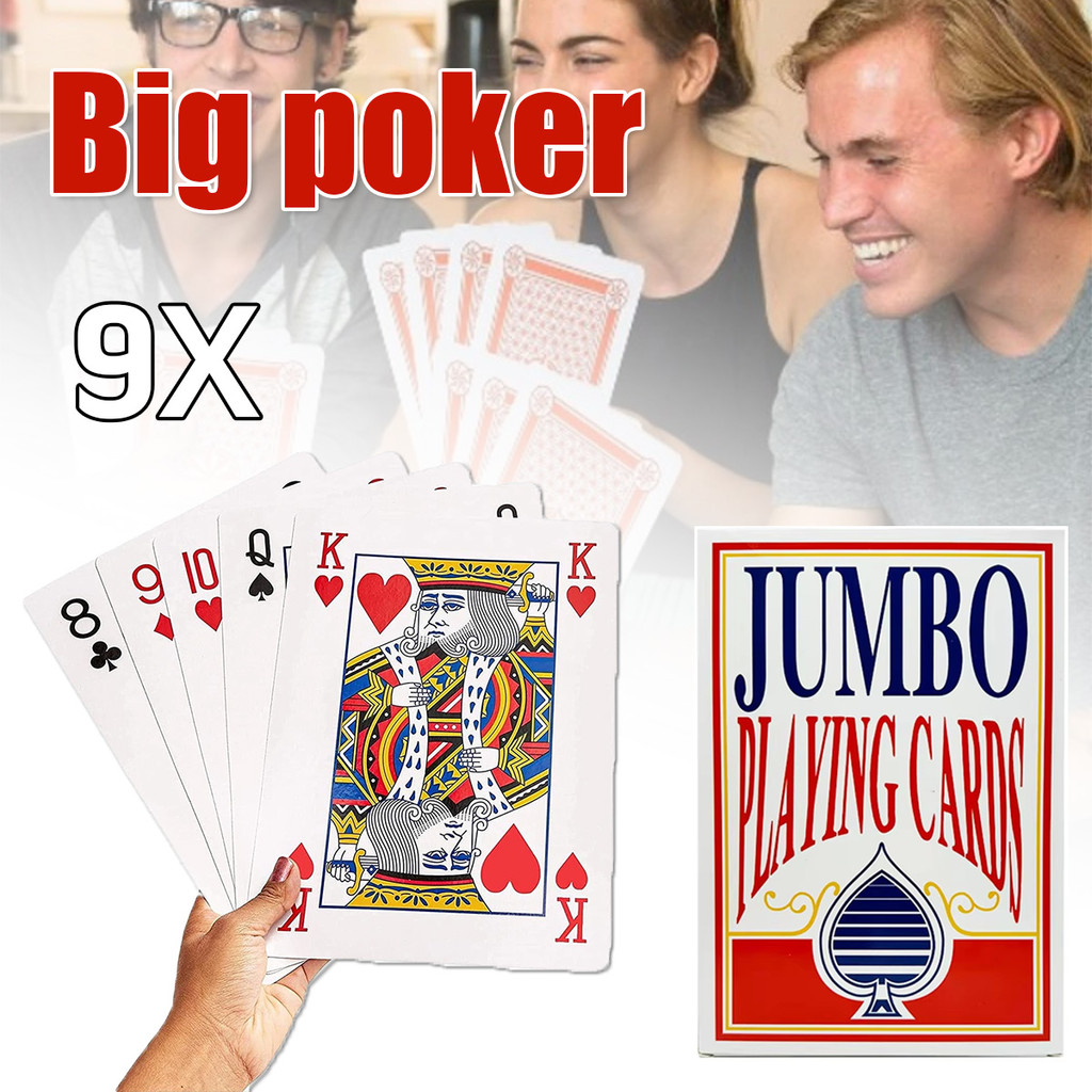 

[28X20Cm]Kartu Poker Jumbo Playing Card Kartu Remi Unik Poker Gede Playing Permainan Wedding Card 54 Lembar