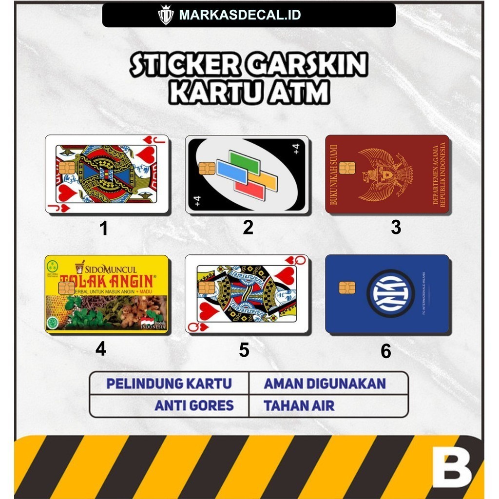 

Stiker Sticker Kartu Atm Skin Card - Laminating Sandblast Asahi Stiker BCA Mandiri Bri Bni Debit Credit Emoney, Flazz, Etoll, TapCash, Brizzi dll