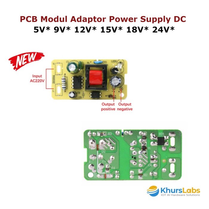 GD99 PCB Modul Adaptor Power Supply DC 5V 9V 12V 15V 18V 24V 1A 2A 3A 4A 5A - 5V2A