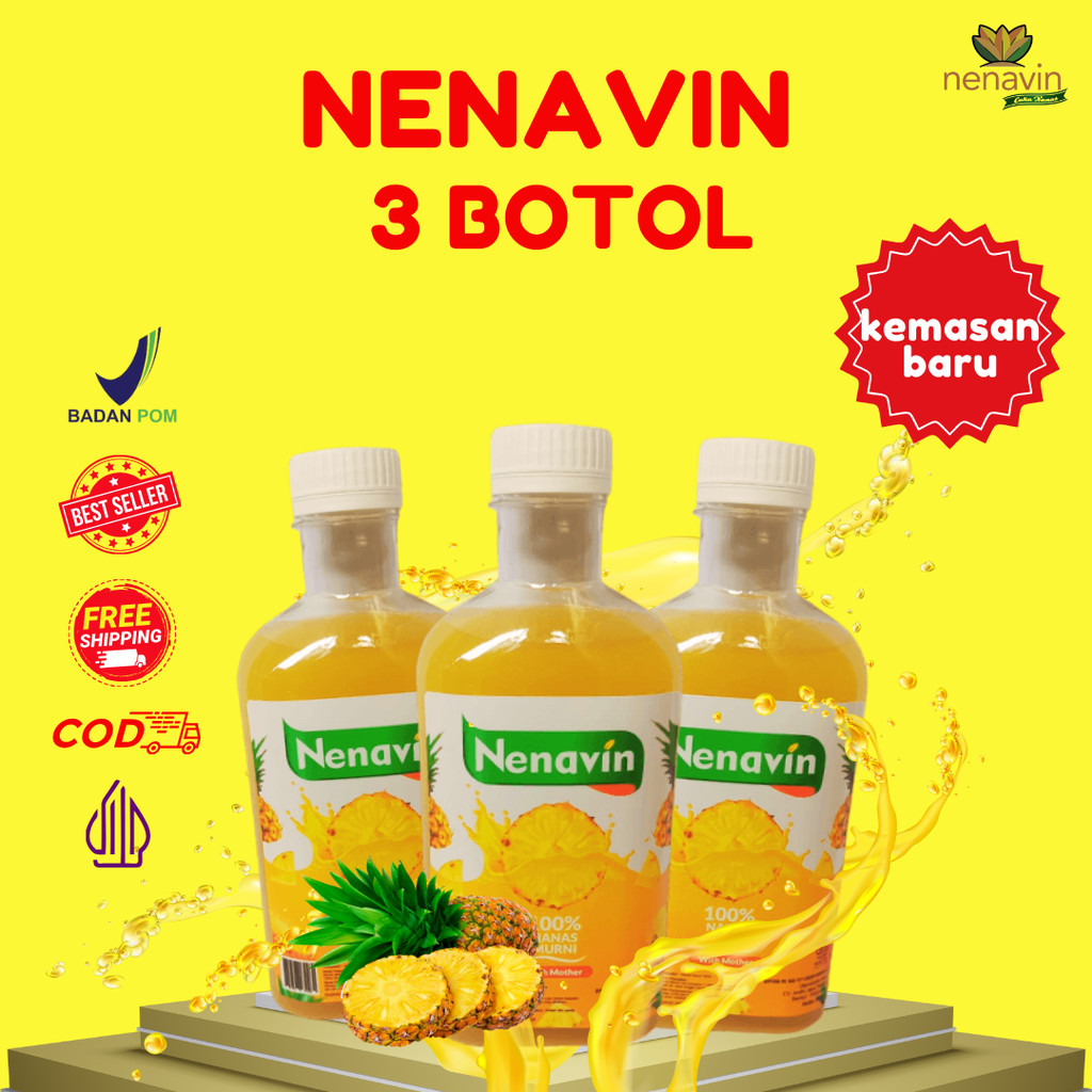 

Nenavin Cuka Nanas untuk Diabetes, Kolesterol dan Asam Urat Original (3 Botol)