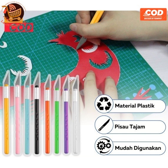 

LMP Pisau Ukir Seni Kerajinan Tangan Stainless Steel Alat Potong Kertas Sticker Buah Pahat Kayu Tajam Rapi Carving Knife Art Pen Crafting DIY Hobi Model Kit Hobby Cutter Pen Semangka Wortel Tomat Serbaguna Anti Karat