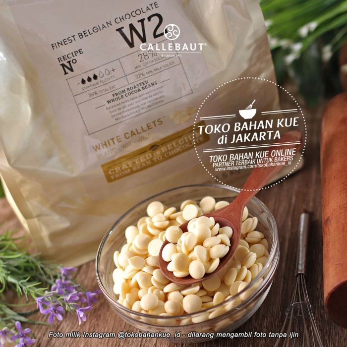 

Callebaut W2 28% 250gr Cokelat Coin Putih White Chocolate Couverture