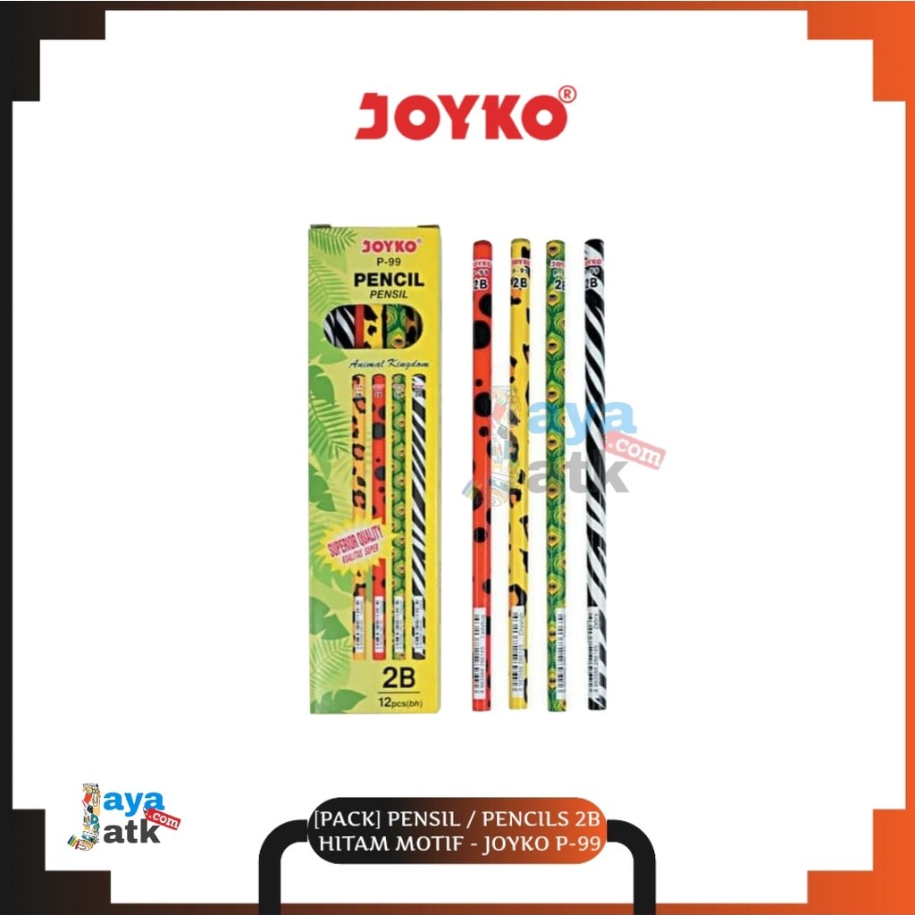 

(PACK) Pensil / Pencils 2B Hitam Motif - Joyko P-99