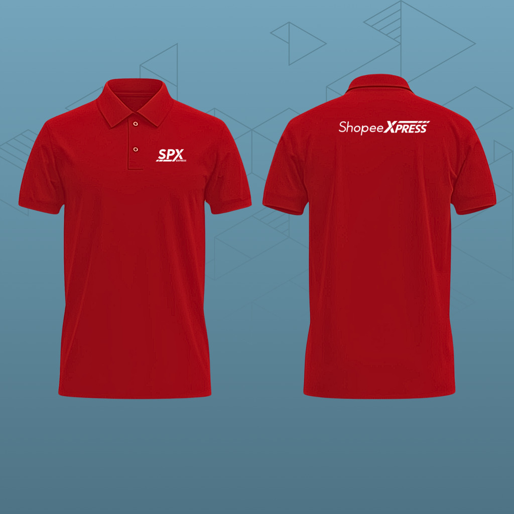 Baju Kaos Poloshirt Lengan Pendek Custom SABLON Logo SHOPEE EXPRESS - SPX FREE NAMA DAERAH Baju Kaos