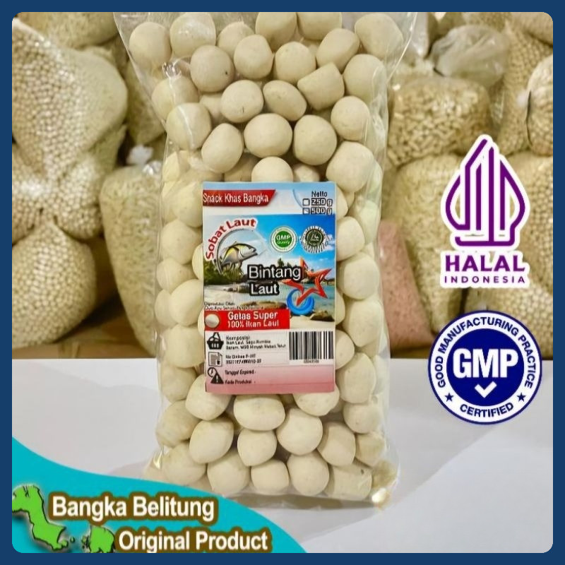 

snack / kerupuk getas bintang laut khas bangka