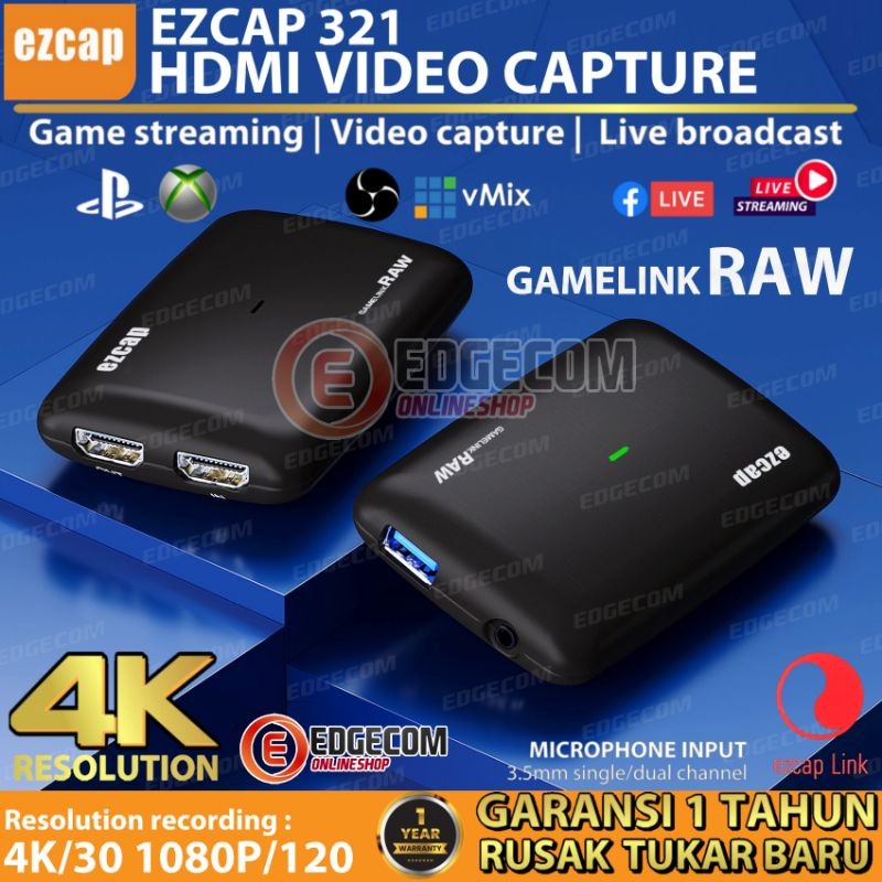 EZCAP 321 Gamelink 4K HDMI Video Capture Game Live Streaming / EZCAP321
