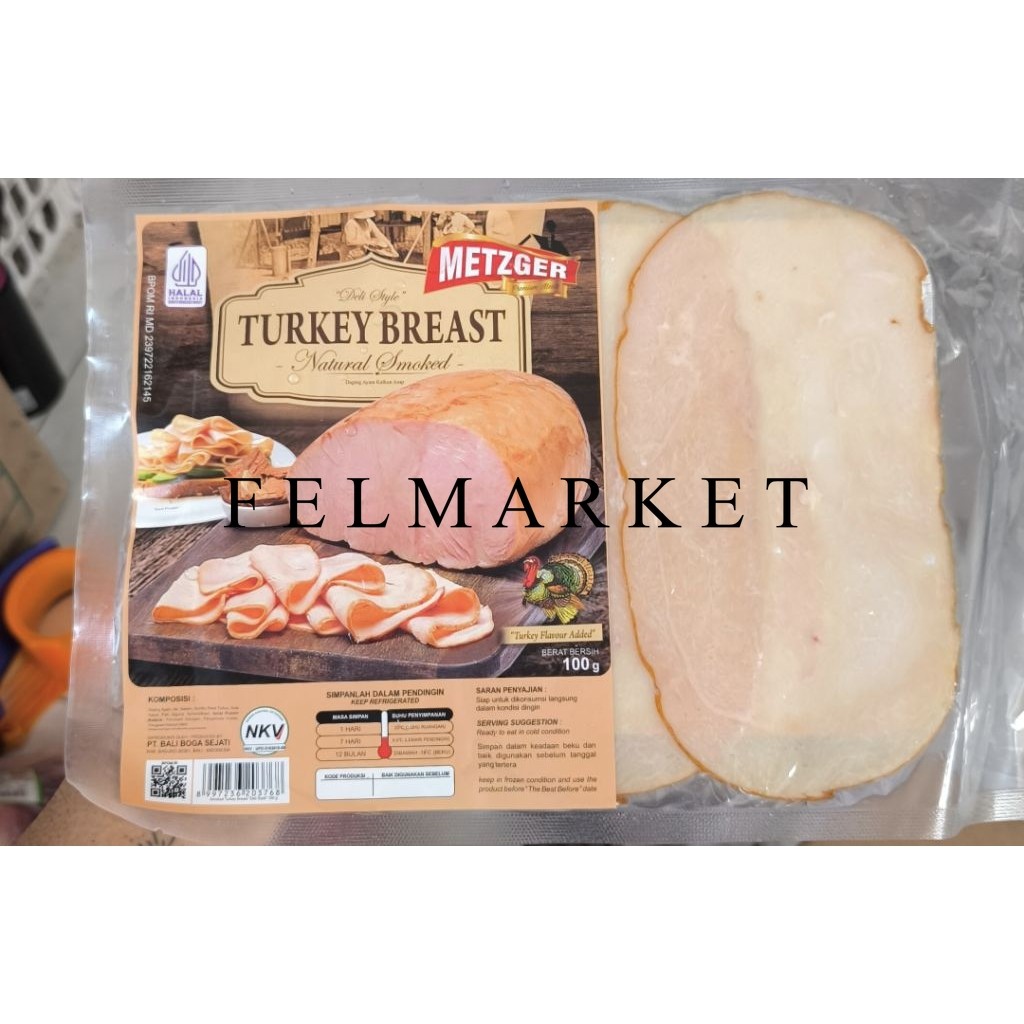 

Metzger Turkey Breast Natural Smoked Slice / Daging Ayam Kalkun Asap Slice / Pack