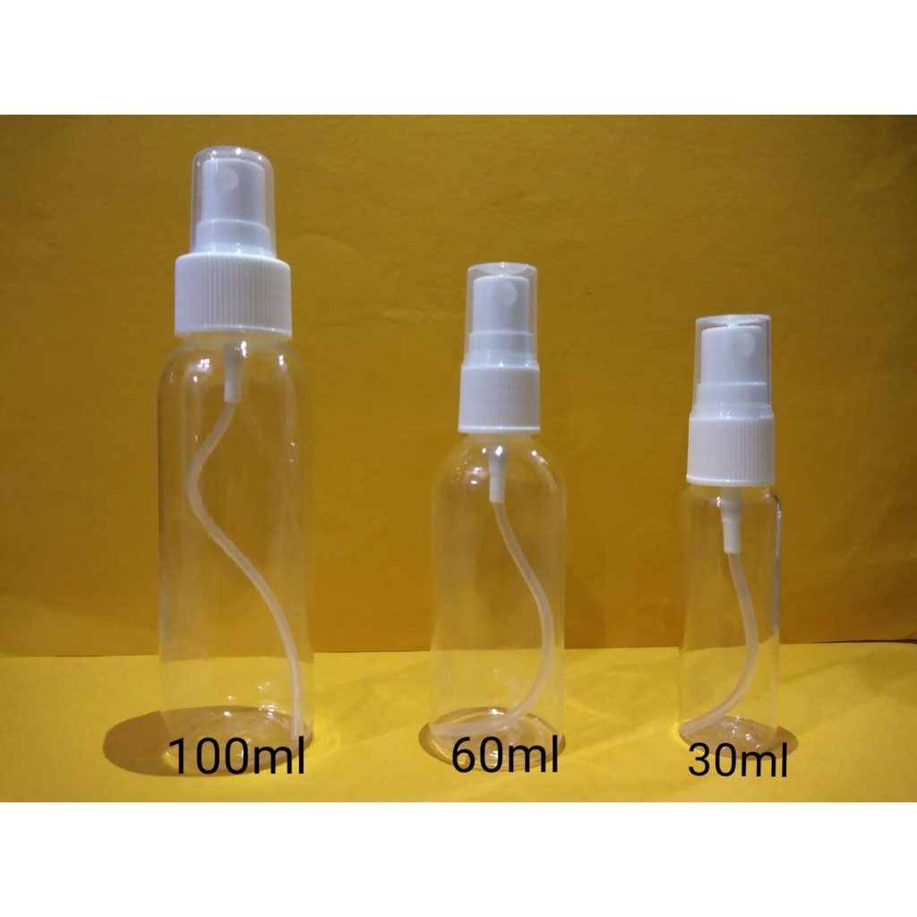 Botol Spray Plastik 100ml 60ml 30ml Murah Botol Semprot Tutup Putih Grosir