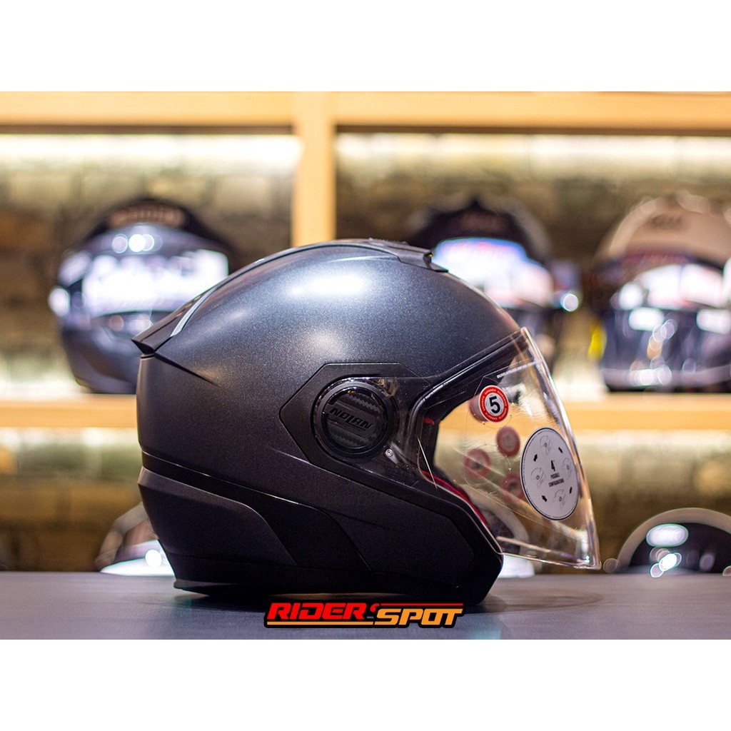 Helm Motor Nolan N40.5 Special Black Graphite Half Face Helmet Italy