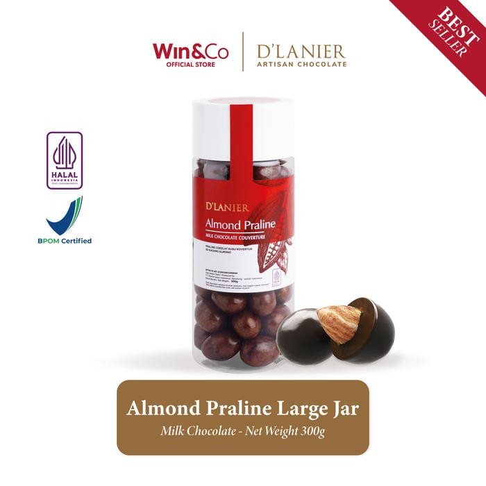 

D'Lanier Almond Praline with Milk Chocolate - 300 gr (Large Jar)