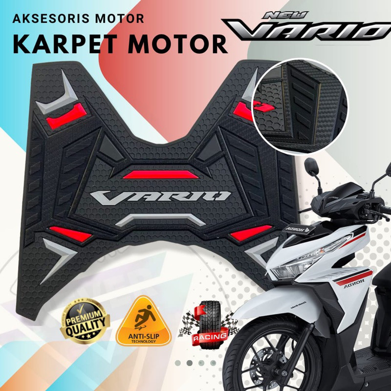 AXANSHOP Alas kaki Motor Vario 125 - 150 thn 2015 sd 2018 - Karpet Vario - Pijakan Alas Kaki Motor V