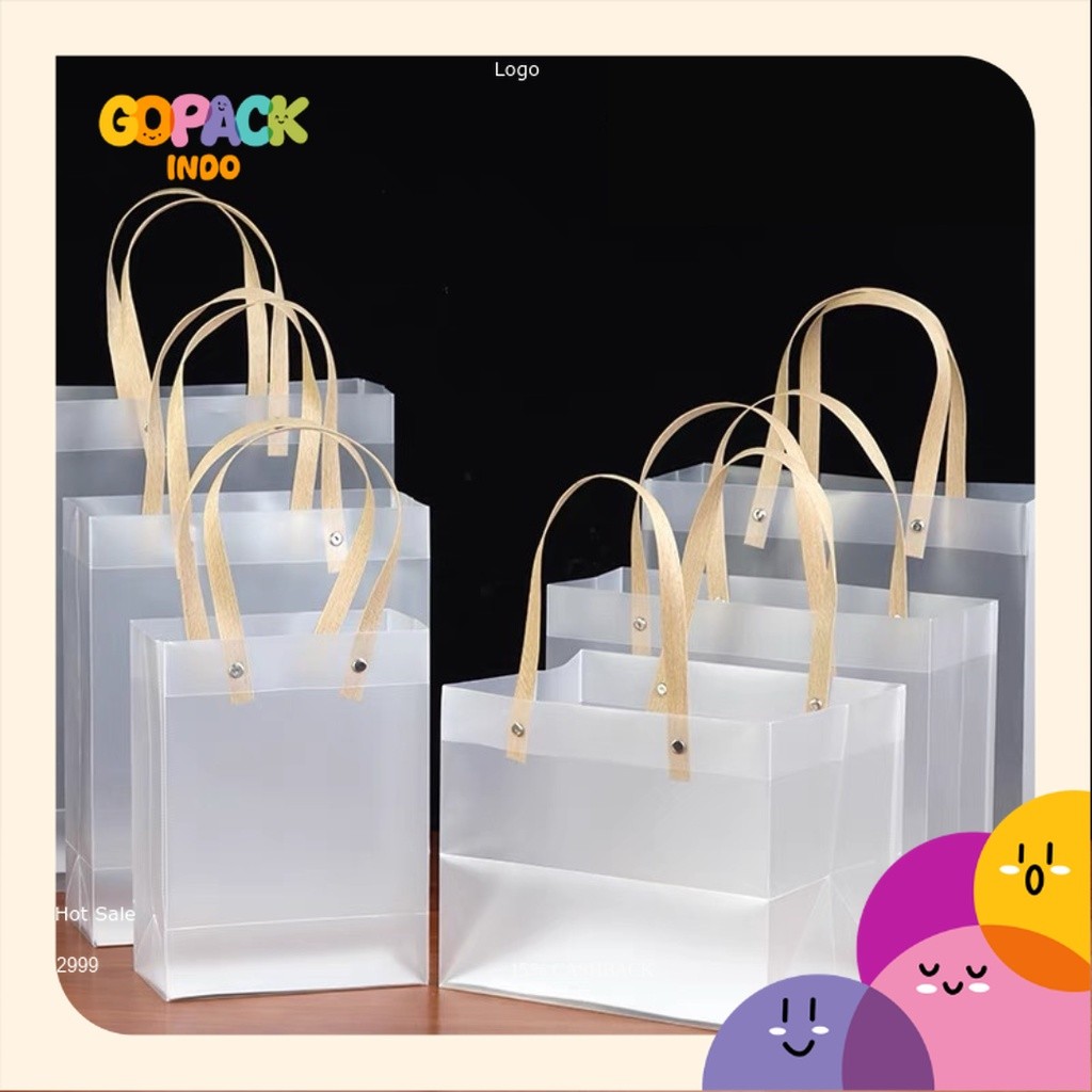 

Tas Mika Polos Doff Tas Plastik Souvenir Hampers Hadiah Tas PVC Transparan Tebal