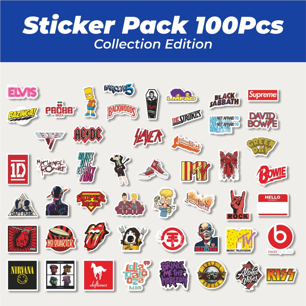 

Hot Stiker Random Logo Band Versi 4 Lucu Anti Air Stikers Berperekat Waterproof Sticker Decal Buat Motor Helm Buku Journal Koper Casing HP Laptop Botol Minum