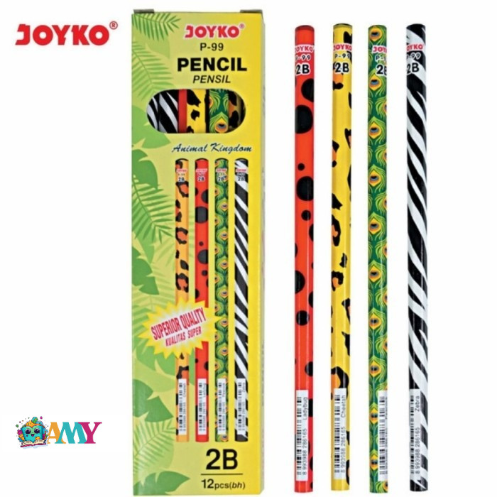 

(1PAK ISI 12PCS)JOYKO PENCIL P99 2B ANIMAL AMY STASIONAY