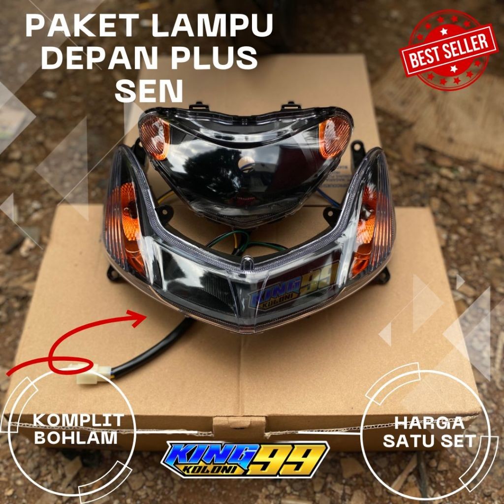 REFLEKTOR LAMPU DEPAN MIO SMILE CUSTOM PLUS LAMPU SEN SET MIO SMILE
