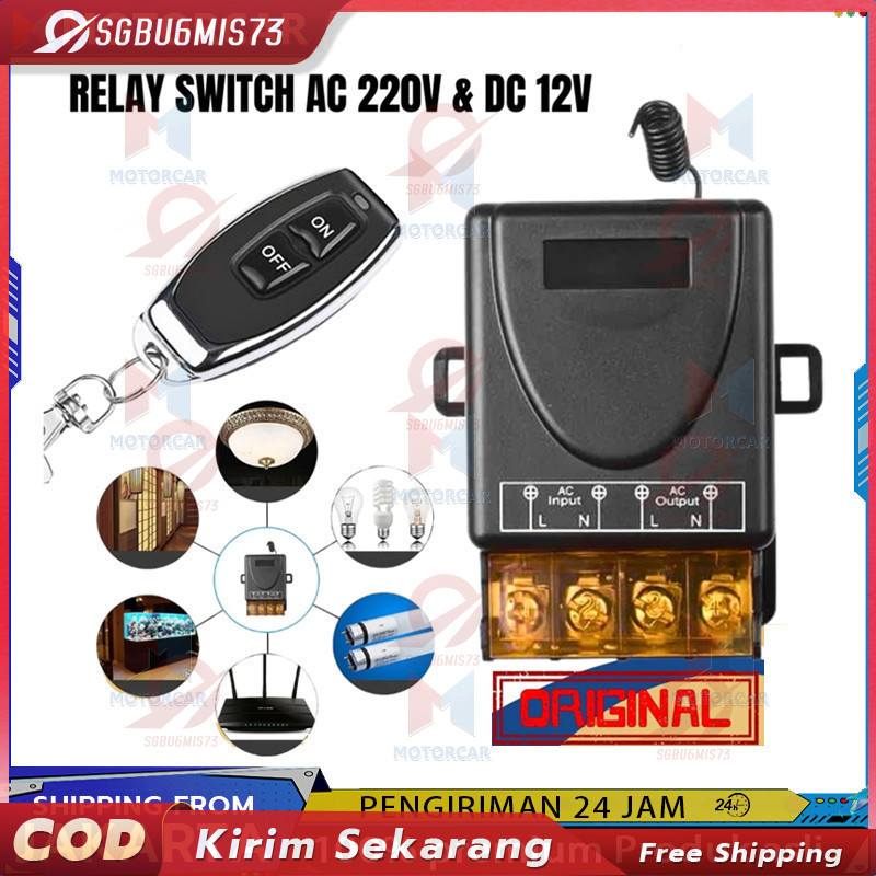 Relay Switch AC 220 DC 12V 1CH Remote Control Saklar on off
