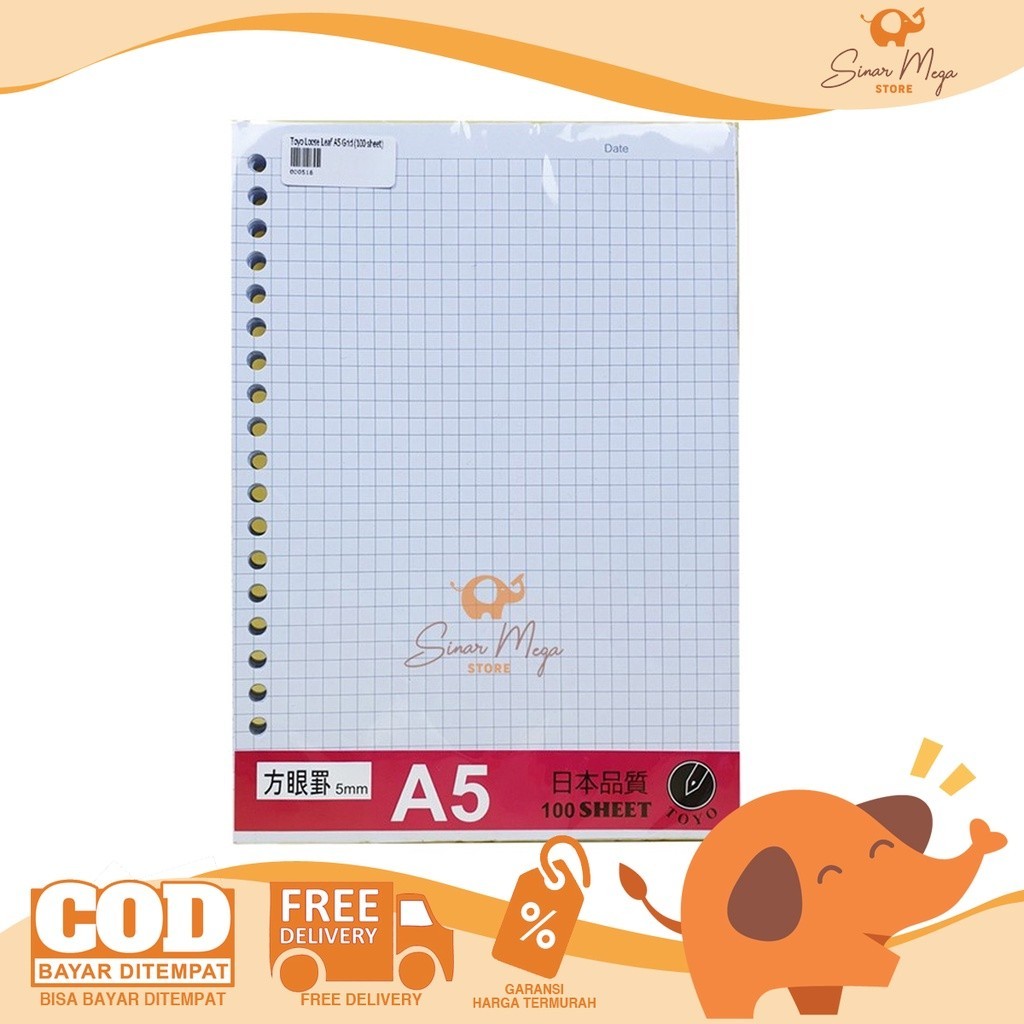 

Toyo Loose Leaf A5 GRID 100 Sheet/Lembar Isi Ulang Kertas Binder Murah Berkualitas