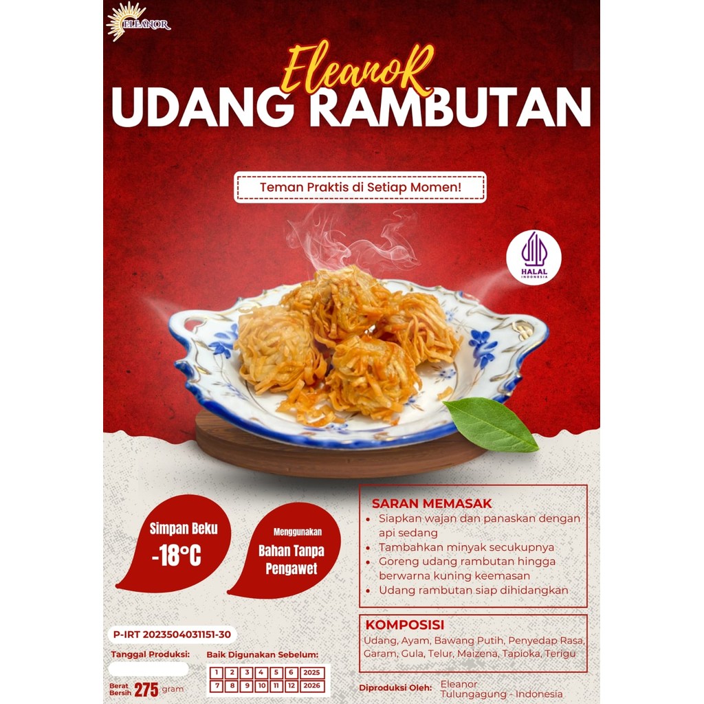 

Paket Hemat 2 Frozen Food Eleanor 5 Varian (Udang Ram, Wonton, Gohyong, Gyoza, Dimsum)