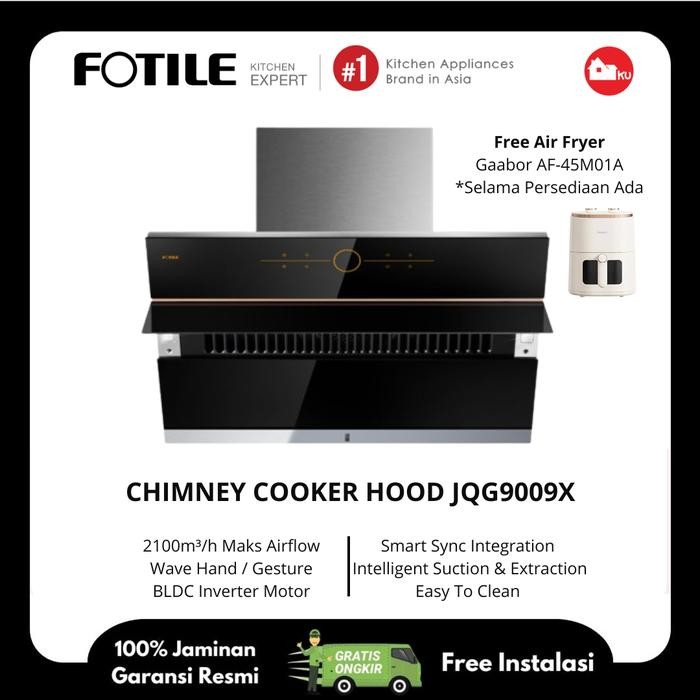 Cooker Hood Fotile JQG9009X Wave Hand Smart Cooker Hood Integration With Hob JQG 9009X