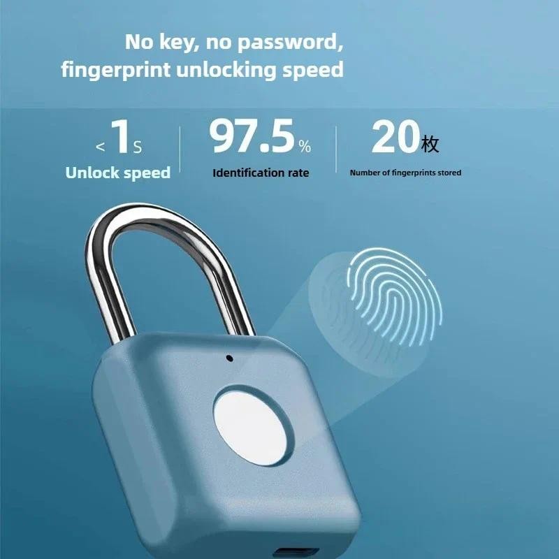 Intelligent fingerprint lock luggage electronic lock head cabinet lock student dormitory padlock fin