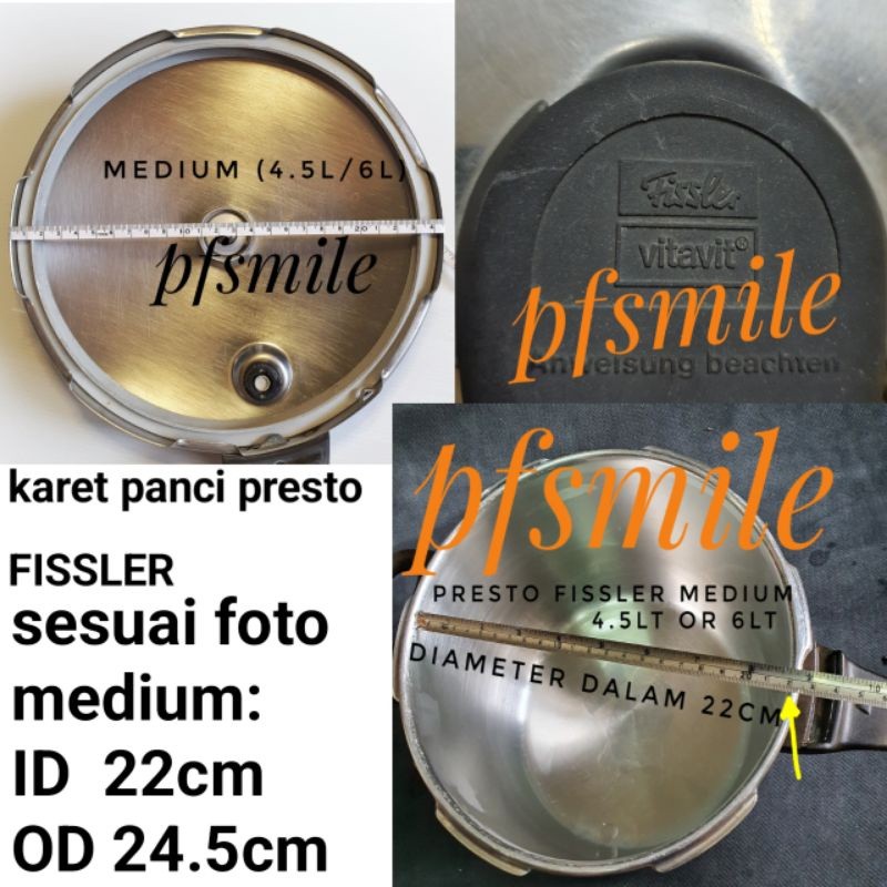 New karet panci presto bisa untuk Fissler model lama size medium/tanggung (4.5L/6L) ID 22cm premium