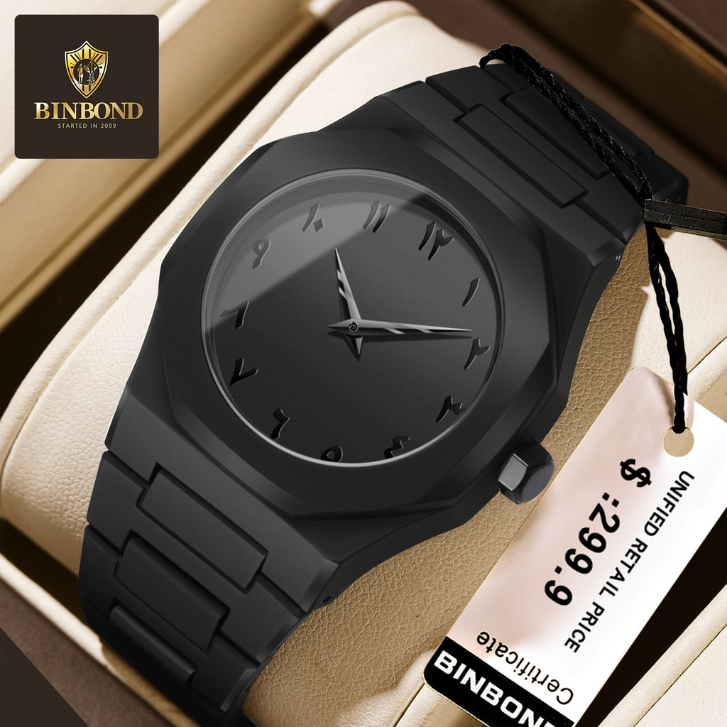 

Binbang Jam Tangan Pria Fashion Sederhana Kasual Ultra-tipis Serbaguna Angka Arab Kalender Tahan Air Silikon Kuarsa